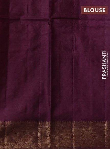 Banarasi tussar silk saree wine shade with allover thread & zari weaves and woven border