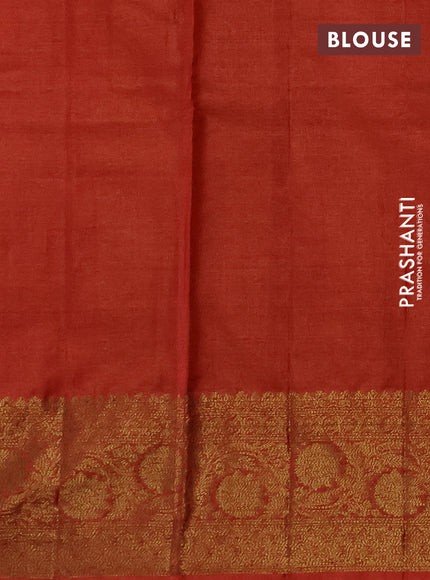 Banarasi tussar silk saree brown and rust shade with allover thread & zari woven buttas and woven border