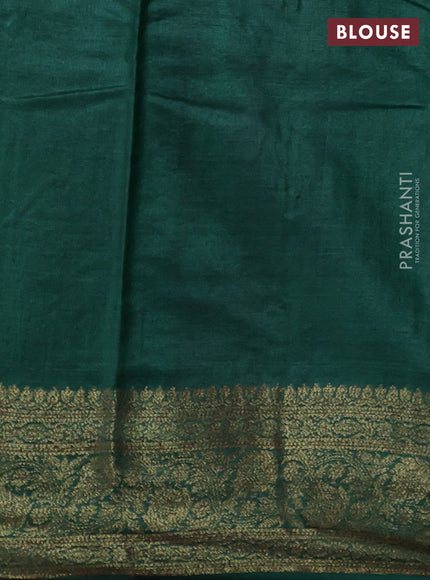 Banarasi tussar silk saree deep violet and green with allover thread & zari weaves and woven border