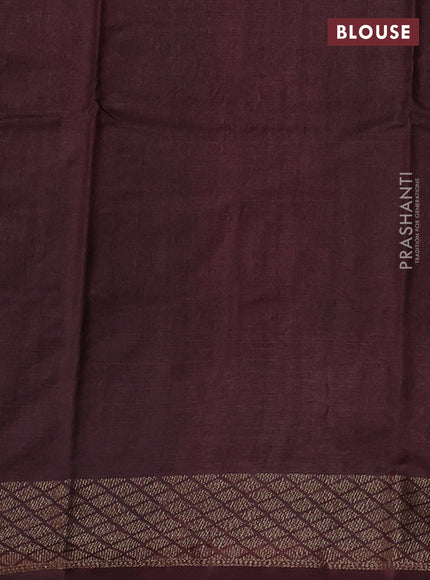 Banarasi tussar silk saree coffee brown with allover thread & zari woven buttas and long woven border