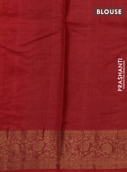 Banarasi tussar silk saree dark mustard and maroon with allover thread & zari woven buttas and woven border