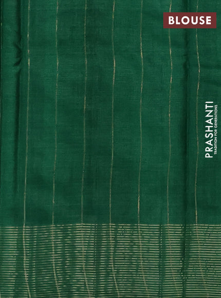 Banarasi tussar silk saree green with allover thread & zari weaves & buttas and zari woven border