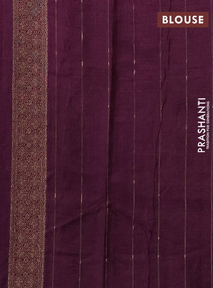 Banarasi tussar silk saree wine shade with allover thread & zari weaves & buttas and zari woven border