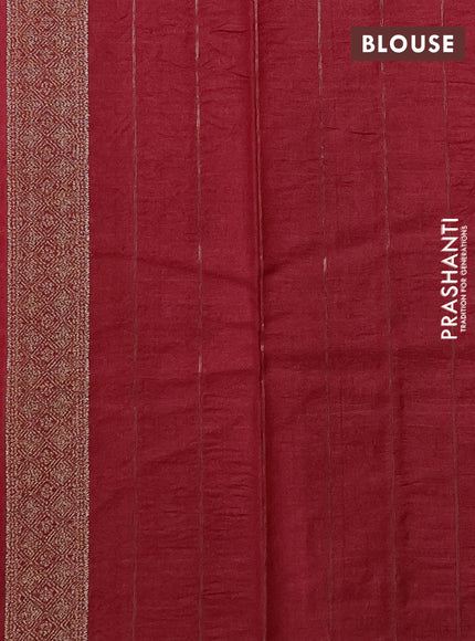 Banarasi tussar silk saree maroon with allover thread & zari weaves & buttas and zari woven border