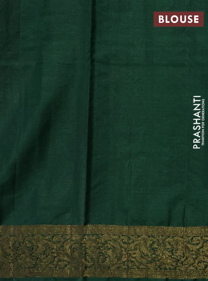 Banarasi tussar silk saree wine shade and green with thread & zari woven buttas and woven border