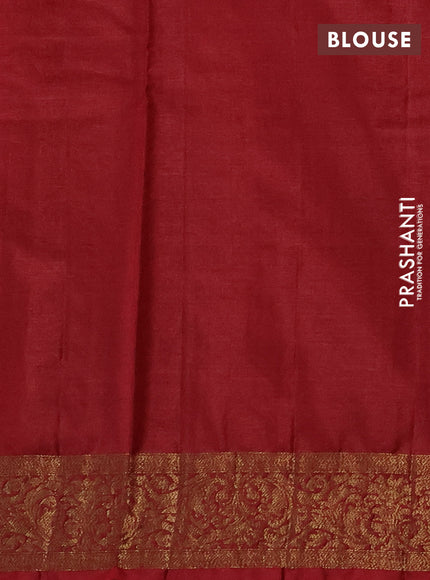 Banarasi tussar silk saree navy blue and maroon with thread & zari woven buttas and woven border