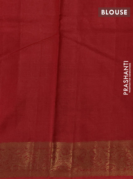 Banarasi tussar silk saree brown and maroon with thread & zari woven buttas and woven border