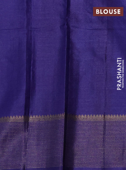 Banarasi tussar silk saree navy blue with allover thread & zari weaves and woven border