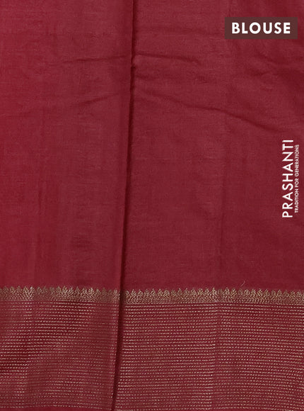 Banarasi tussar silk saree maroon with thread & zari weaves and woven border