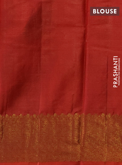 Banarasi tussar silk saree pink and rust shade with thread & zari woven buttas and woven border