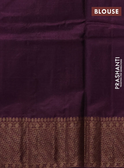 Banarasi tussar silk saree green and wine shade with thread & zari woven buttas and woven border