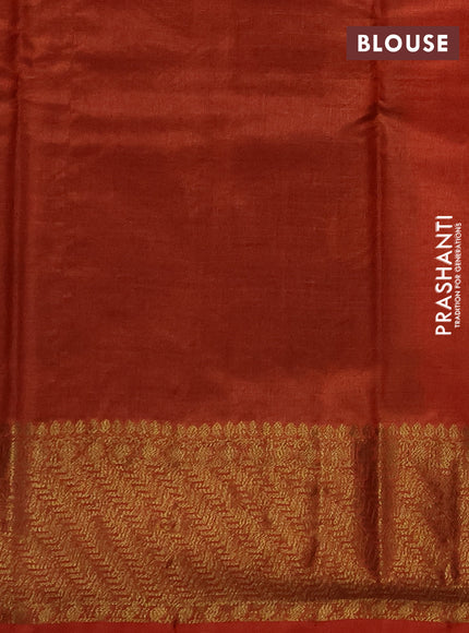 Banarasi tussar silk saree brown and rust shade with thread & zari woven buttas and woven border