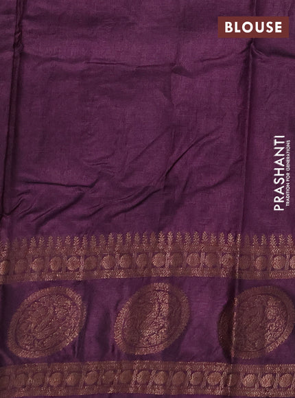 Banarasi tussar silk saree wine shade with allover thread & zari woven buttas and rettapet woven butta border