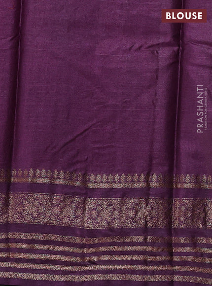 Banarasi tussar silk saree pink and wine shade with allover thread & zari woven buttas and long woven border