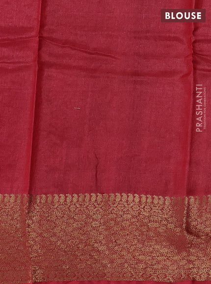 Banarasi tussar silk saree wine shade and maroon with allover thread & zari weaves and woven border