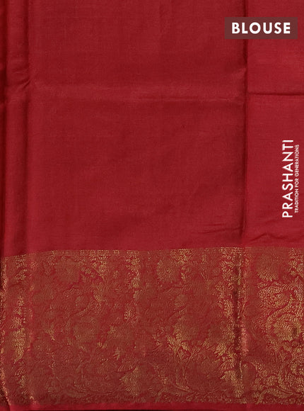 Banarasi tussar silk saree dark mustard and maroon with allover thread & zari woven buttas and long woven border