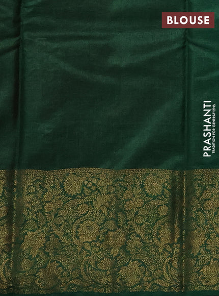 Banarasi tussar silk saree red and green with allover thread & zari woven buttas and long woven border