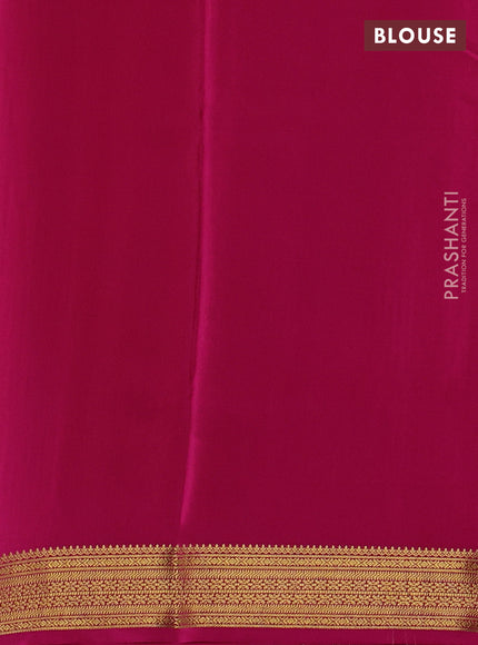 Pure mysore silk saree light green and pink with allover zari small checks & buttas and zari woven border