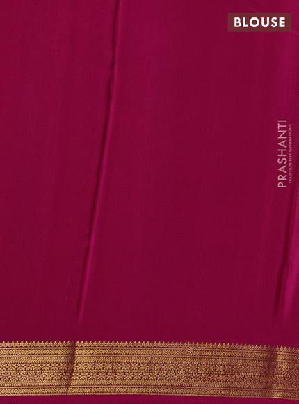 Pure mysore silk saree coffee brown and pink with allover zari small checks & buttas and zari woven border
