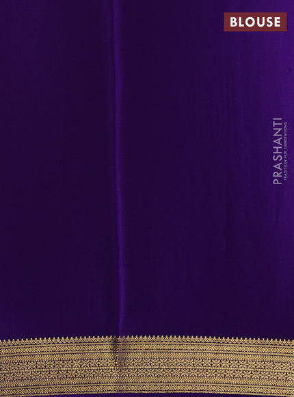Pure mysore silk saree pink and violet with allover small zari checks & buttas and zari woven border