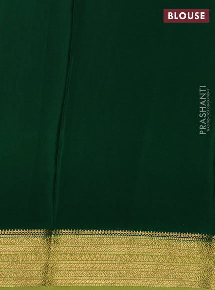 Pure mysore silk saree light green and green with allover zari woven buttas and zari woven border
