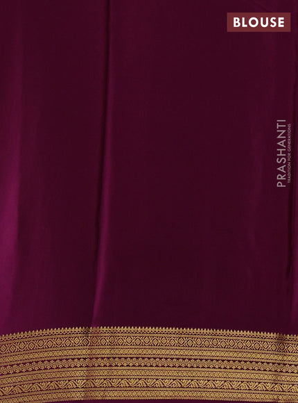 Pure mysore silk saree rust shade and magenta pink with allover zari woven buttas and zari woven border