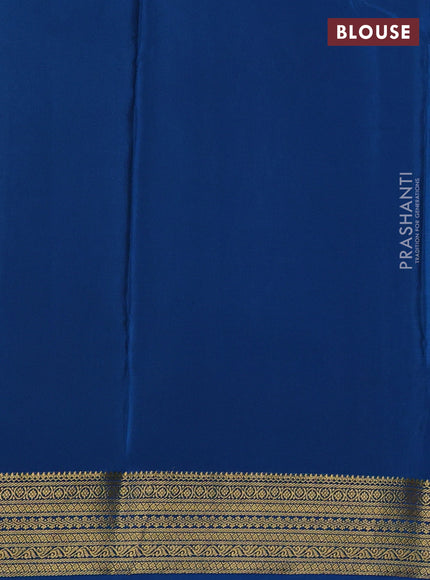 Pure mysore silk saree lime green and cs blue with allover zari woven buttas and zari woven border