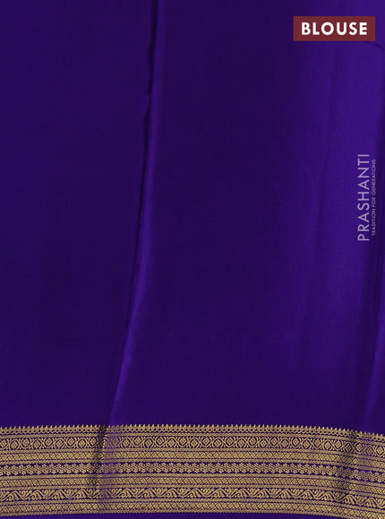 Pure mysore silk saree cs blue and blue with allover zari woven buttas and zari woven border