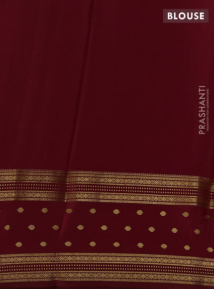 Pure mysore silk saree mango yelloe and rust shade with allover zari woven buttas and zari woven border