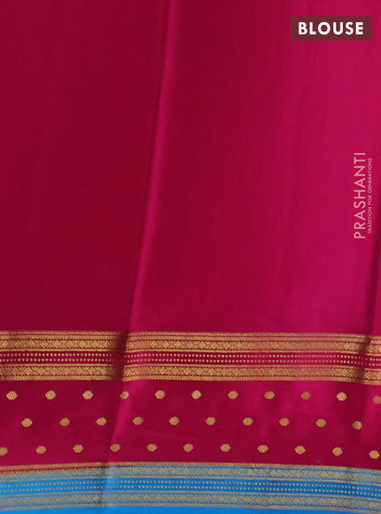 Pure mysore silk saree violet and pink with allover zari woven buttas and zari woven border
