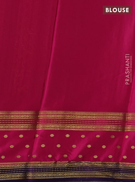 Pure mysore silk saree fluorescent green and pink with allover zari woven buttas and zari woven border