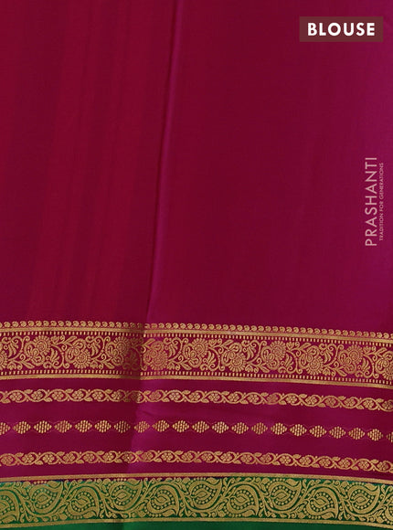 Pure mysore silk saree yellow and pink green with allover zari woven buttas and zari woven border