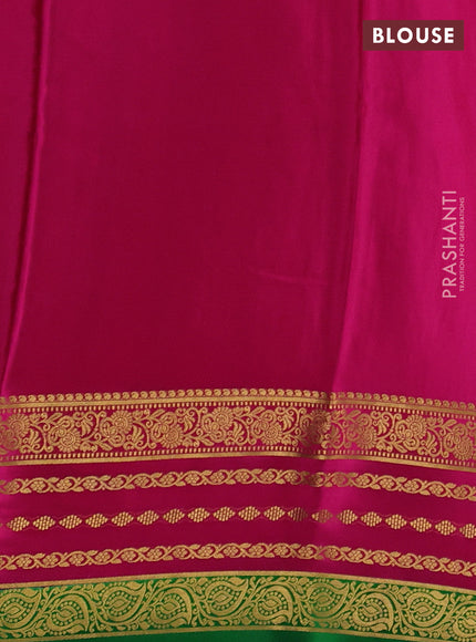 Pure mysore silk saree violet and pink green with allover zari woven buttas and zari woven border