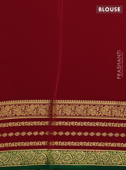 Pure mysore silk saree sandal and maroon with allover zari woven buttas and zari woven border