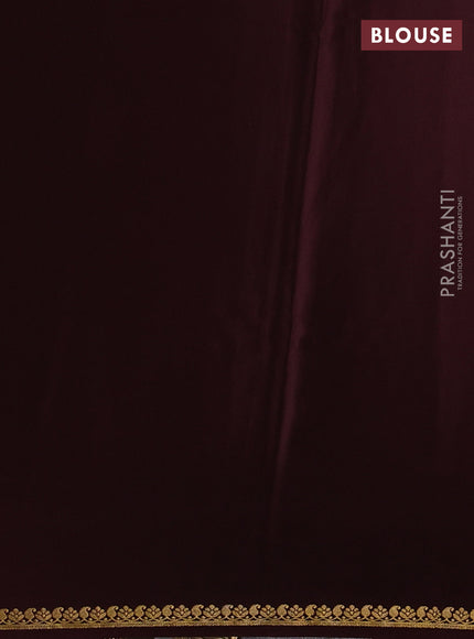 Pure mysore silk saree coffee brown with plain body and small zari woven border