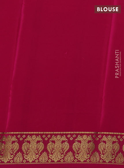 Pure mysore silk saree wine shade and pink with plain body and zari woven border