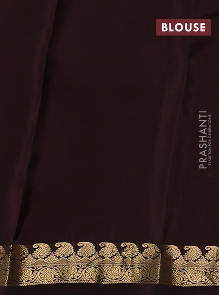 Kanchipuram silk saree maroon and brown with zari woven buttas and small zari woven border