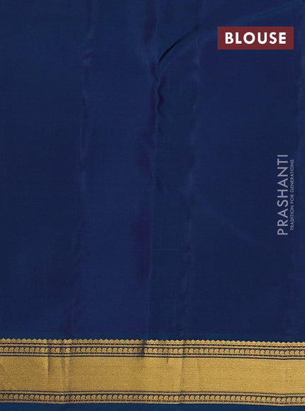 Kanchipuram silk saree purple and peacock blue with zari woven buttas and rich zari woven border