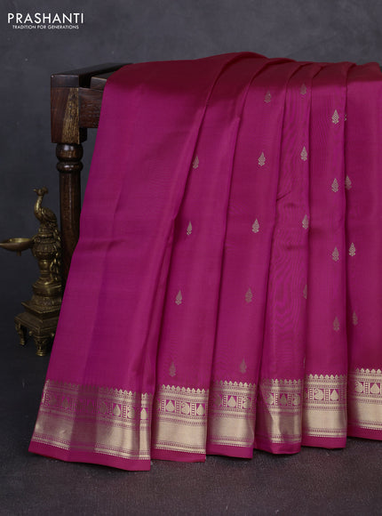 Kanchipuram silk saree pink with allover zari woven buttas and rich zari woven border