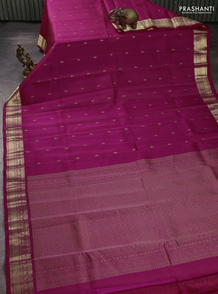 Kanchipuram silk saree pink with allover zari woven buttas and rich zari woven border