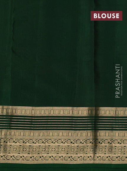 Kanchipuram silk saree dark mustard and green with allover zari woven buttas and zari woven border