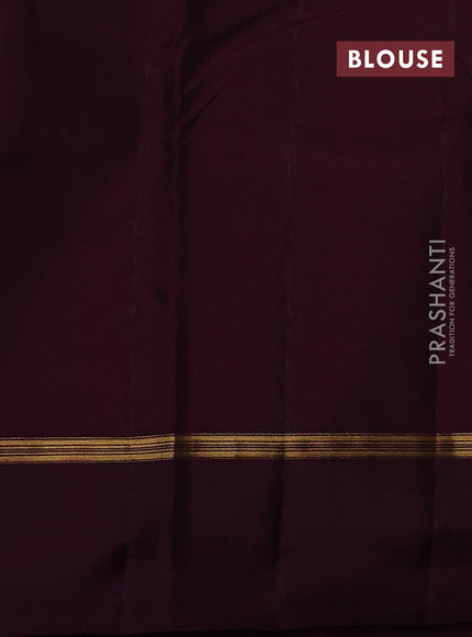 Kanchipuram silk saree mustard yellow and wine shade with zari woven buttas and zari woven simple border