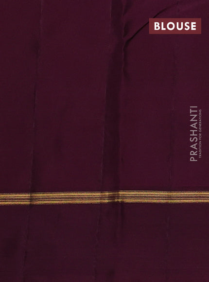 Kanchipuram silk saree brown shade and wine shade with zari woven buttas and zari woven simple border