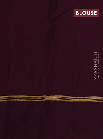 Kanchipuram silk saree rust shade and wine shade with allover zari woven buttas and zari woven simple border