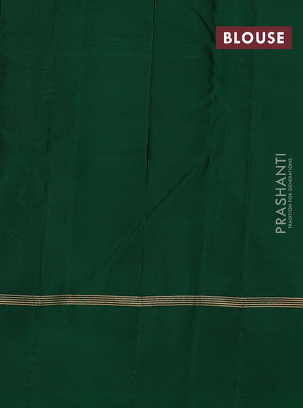 Kanchipuram silk saree rosy brown and green with zari woven buttas and simple border