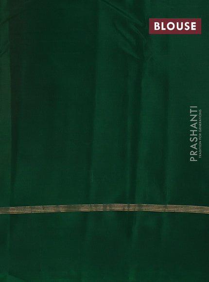Kanchipuram silk saree pink and green with zari woven buttas in borderless style