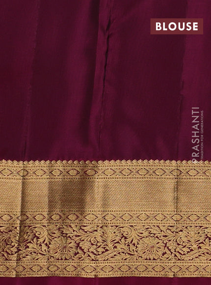 Kanchipuram silk saree pastel purple and magenta pink with allover zari woven buttas and zari woven border