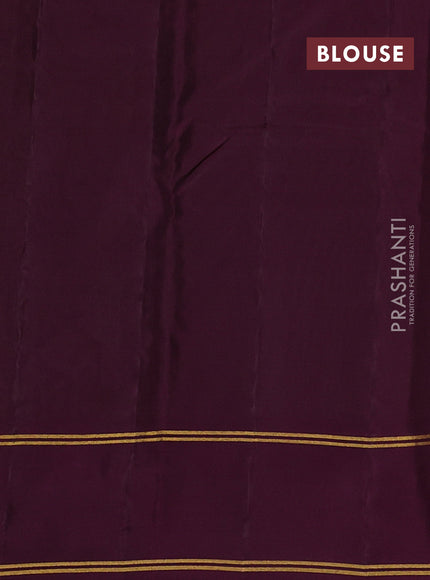 Kanchipuram silk saree light green and wine shade with allover zari weaves and rettapet zari woven border