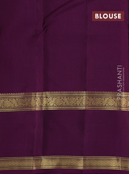 Kanchipuram silk saree onion pink and wine shade with zari woven buttas and rettapet zari woven border