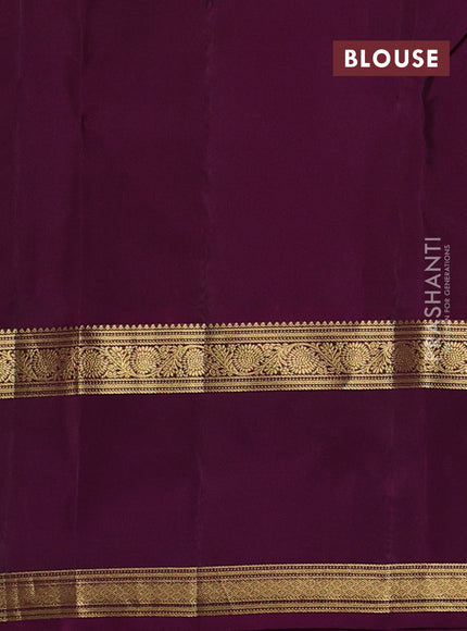 Kanchipuram silk saree rust shade and wine shade with zari woven buttas and rettapet zari woven border